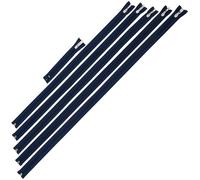 Aerzetix - Set di 5 Cerniere Lampo a Spirale separabili N°5 60, 65, 70, 75, 80cm + 1 Cerniera 16cm Non separabile N°5 con cursore Decorativo | Colore Blu Scuro