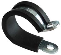 AERZETIX: Set di 5 fascette in acciaio rivestite con gomma per i tubi cavo filo fissaggio a vite (Ø22mm)