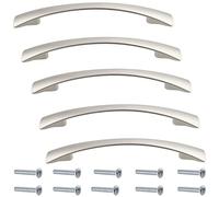 Aerzetix - Set di 5 Maniglie per Porte Mobili Interasse 96mm - Armadio Cassetto Design Interno Arredamento Cucina Soggiorno Assemblaggio - in Metallo - Finitura Satinato