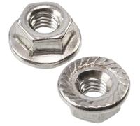 AERZETIX - Set di 50 dadi esagonali M3 con flangia dentata | per fai da te, assemblaggi, fissaggio su barre filettate e lavori di metalmeccanica | in acciaio colore argento