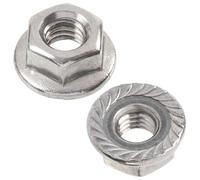 AERZETIX - Set di 50 dadi esagonali M4 con flangia dentata | per fai da te, assemblaggi, fissaggio su barre filettate e lavori di metalmeccanica | in acciaio colore argento