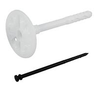 AERZETIX - Set di 50 tasselli per isolamento a battuta Ø10x120mm + 50 chiodi 125mm - in nylon - fissaggio per pannelli termici polistirene estruso espanso lana di roccia