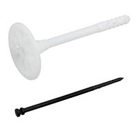 AERZETIX - Set di 50 tasselli per isolamento a battuta Ø10x140mm + 50 chiodi 145mm - in nylon - fissaggio per pannelli termici polistirene estruso espanso lana di roccia