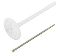 AERZETIX - Set di 50 tasselli per isolamento a battuta Ø10x180mm + 50 chiodi 185mm - in nylon - fissaggio per pannelli termici polistirene estruso espanso lana di roccia