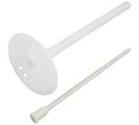 AERZETIX - Set di 50 tasselli per isolamento a battuta Ø8x135mm + 50 chiodi 140mm - in nylon - fissaggio per pannelli termici polistirene estruso espanso lana di roccia