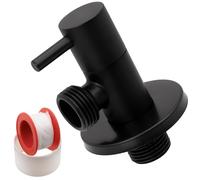 AERZETIX - Valvola d'Arresto ad Angolo in Ottone 1/2"x1/2" con Rosetta e Guarnizione in PTFE - Finitura Annerita - Raccordo Rubinetto Acqua Potabile Sanitaria per Lavello Bagno Cucina - C74967