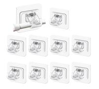 Aerzouser 10 Pezzi Ganci per Tende Senza Bucare, Ganci Adesivi per Tende Senza Bucare,Adatto a pareti lisce, Adatte per Bagni, Cucine, Camere da Letto, Autoadesivo Senza Pugni