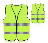 Aerzouser 2 Pezzi Giubbotto Catarifrangente Auto, Gilet Alta Visibilità Uomo, Con cerniera Gilet Catarifrangente, per Soccorso Stradale Notturno, Dotato di Strisce Rifrangenti di Alta Qualità(2 Pezzi)