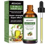 AESHORY 5-in-1 Olio per Capelli 100ML - Con Rosmarino, Ricino, Argan, Avocado, Vitamina E - Ripara, Nutre, Leviga e Favorisce la Crescita dei Capelli
