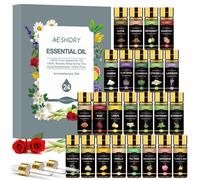 AESHORY Oli Essenziali per Diffusore, 24 x 5ml Set Regalo di Olio Essenzi 24x5ML
