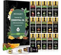 AESHORY Set di Oli Essenziali 16 x 5ml,100% Olio Essenziale Bio Puri e Naturali per Diffusori, Kit Oli Essenziali per Aromaterapia, Umidificatore, SPA, Massaggi