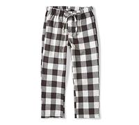 Aeslech Pigiama natalizio in flanella scozzese per bambini in tartan, Caffè bianco., 13-14 Anni
