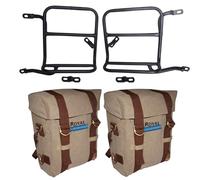 AEspares Borse Laterali Kaki Con Raccordo Compatibile Con Royal Enfield New Classic Reborn 350