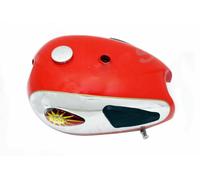 AEspares BSA A7 A10 Super Rocket Serbatoio Carburante Rosso Cromato + Pad