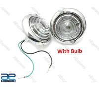 AEspares Coppia Indicatori Freccia Vetro Trasparente Jeep Willys Ford Chrome