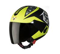 AEspares SBH-5 Vic Camo Mat Nero+Verde Casco Moto Open Face Con Visiera Fumè M