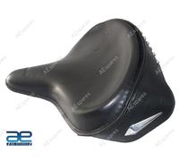 AEspares Sedile Monoposto Solo in Pelle Nera per Harley Davidson Vintage Bike
