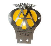 AEspares Stemma vintage in ottone cromato compatibile con l'associazione AA Association per auto e bici, grande