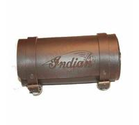AEspares Tool Bag Roll In Vera Pelle Marrone Scura Retro Logo Indian Inciso