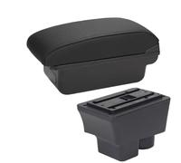 AESRTMJ Parti Di Retrofit Scatola Di Immagazzinaggio Parti Interne Per Skoda Per Fabia 2 Scatola Bracciolo Auto 2008 2009 2010 2011 2012 2013 2014(C2 Linea nera NO USB)