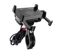 AESRTMJ Supporto Telefono Moto Con Caricabatterie Rapido USB 2.5A/QC3.0 3A Supporto Mobile Per Cellulare Bici(NERO,M6S)