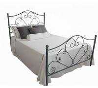 AESSEGI 1 Letto Una piazza e mezza 120x190 Ferro Battuto Antracite Artigianale Made in Italy. Modello Sogno, Struttura Metallo, Spedizione inclusa.