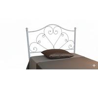 AESSEGI Letto Una piazza e mezza Solo Testata 120x190 Ferro Battuto Bianco sfumato oro Artigianale Made in Italy. Modello Sogno, Struttura Metallo, Spedizione inclusa.
