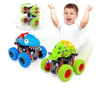 AESTEMON Cars Macchinine per Bambini 2 Anni, Monster Truck Dinosauri Camion Giocattoli Bambino 2 3 Anni Maschio, Cars Giocattoli Giochi Bimbo Regalo Bambino 2 3 4 5 Anni, 2 Pacco