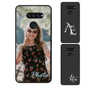 AESTHESTIFY Custodia personalizzata compatibile con LG K50s Foto personalizzata - Cover protettiva in silicone TPU con immagine personalizzata, regalo unico, nero