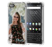 AESTHESTIFY Custodia trasparente personalizzata per BlackBerry KEY2, custodia sottile per telefono con immagine personalizzata/nome/logo, custodia protettiva trasparente morbida per airbag