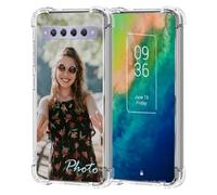 AESTHESTIFY Custodia trasparente personalizzata per TCL 10 Plus, custodia per telefono sottile con immagine personalizzata/nome/logo, custodia protettiva trasparente morbida per cuscino airbag