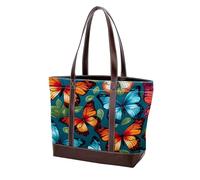 Aesthetic Art Butterfly-1013 Fashion Washed Durable Leather Purse Bag per le donne Top Handle Ladies Borse a tracolla con tasche cerniera