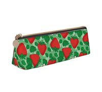 Aesthetic Astuccio Cute Strawberry And Green Leaves Pattern Cancelleria Portamatite Cartoleria Organizer per Scolastico Scuola Matite