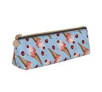 Aesthetic Astuccio per Matite Ice Cream And Cherries Pattern Portamatite Borsa per Matite per Adulto Studenti Università