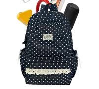 Aesthetic Backpack - Cute Nylon Laptop Bag With Water Bottle Pocket