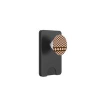 Aesthetic Checker Retro Groovy Flowers in Beige and Brown PopSockets PopWallet per MagSafe