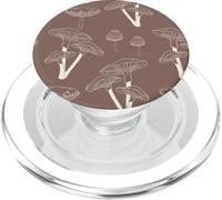 Aesthetic Cottagecore Vintage Mushroom Garden Brown PopSockets PopGrip per MagSafe