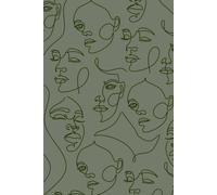 Aesthetic Line Art Notebook: Minimal Faces Design Journal (400 Pages): Stylish Green Pattern Cover | Perfect for Notes, Sketching & Daily Writing