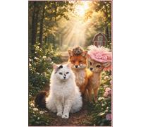 Aesthetic Lined Notebook: 200 lined cream pages 6x9inch |Date | Cozy Forest Animals Journal: 200 Pages | Cute Nature Design for Kids Teens & Adults