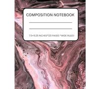 Aesthetic Marble Composition Notebook: Pink Brown Neutral Swirl Design • 120 Wide Ruled Pages • 7.5 x 9.25 Inch School and Writing Notebook