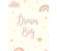 Aesthetic Notebook Journal - Dream Big Inspirational Notebook, 8 x 10 Sheet Size, 100 Ruled Line Pages