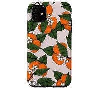 Aesthetic Orange Clementine on Branch Botanical Pattern Custodia per iPhone 11