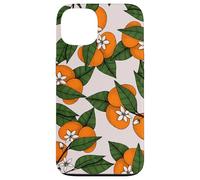 Aesthetic Orange Clementine on Branch Botanical Pattern Custodia per iPhone 13