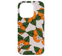 Aesthetic Orange Clementine on Branch Botanical Pattern Custodia per iPhone 14 Pro