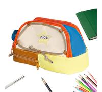 Aesthetic Pencil Case, Star Pattern Pen Storage Bag, Versatile Sturdy Zipper Bag, 9.06x4.72x5.51 Inches Cosmetic Organizer, Makeup Pouch for Teen Girls