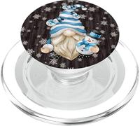 Aesthetic Snowflake Pattern With Snowman And Winter Gnome PopSockets PopGrip per MagSafe