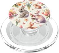 Aesthetic Spring Flower Patter Vintage Easter Bunny Rabbit PopSockets PopGrip per MagSafe