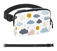 Aesthetic Stars and Moon-1481 Marsupio da uomo e donna, marsupio con tracolla regolabile, alla moda, borsa a tracolla ovunque, per viaggi all'aperto, corsa, escursionismo, multicolore, Multicolore,