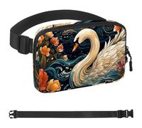 Aesthetic Swan-344 Marsupio per uomini e donne, marsupio con tracolla regolabile, alla moda, borsa a tracolla ovunque, per viaggi all'aperto, corsa, escursionismo, multicolore, 4 x 23 x 15 cm,