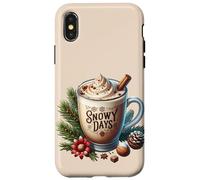 Aesthetic Winter Coffee Latte Graphic For Women Snowy Days Custodia per iPhone X/XS